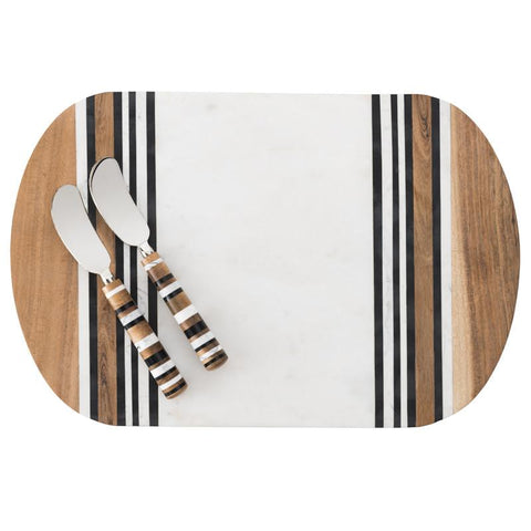 Juliska Stonewood Stripe Serving Board & Spreaders