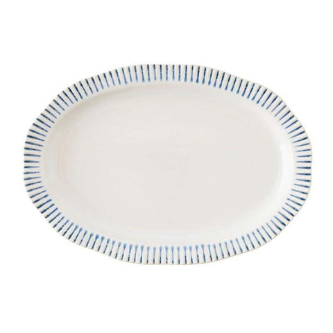 Juliska Wanderlust Sitio Stripe Indigo Serving Platter