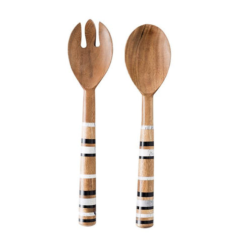Juliska Stonewood Stripe Salad Server Set
