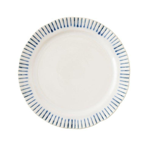 Juliska Wanderlust Sitio Stripe Indigo Salad/Dessert Plate
