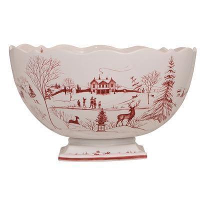 Juliska Country Estate Winter Frolic Ruby Centerpiece Bowl