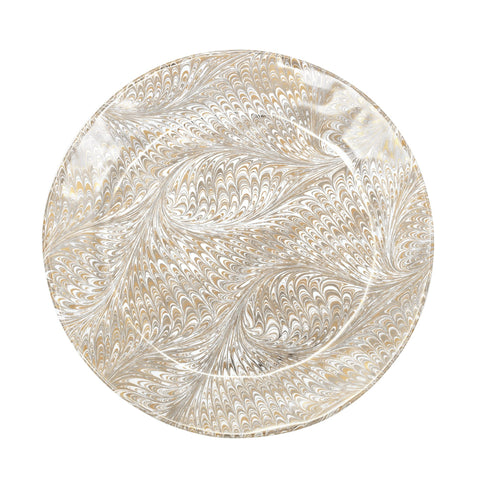 Juliska Firenze Marbleized Medici Charger/Server Plate Gold/Platinum