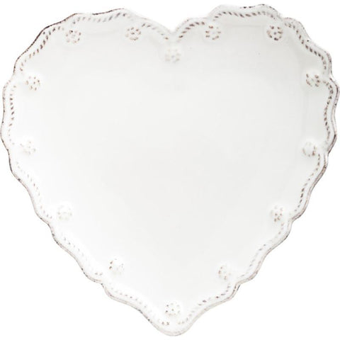 Juliska Berry and Thread Heart Cocktail Plates Set/4 Whitewash