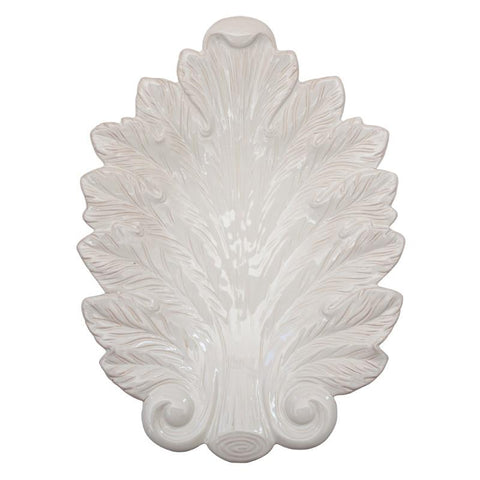 Acanthus Whitewash 15" Leaf Platter