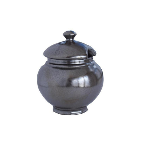 Juliska Pewter Stoneware Lidded Sugar Bowl