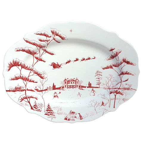 Juliska Country Estate Winter Frolic Ruby Serving Platter