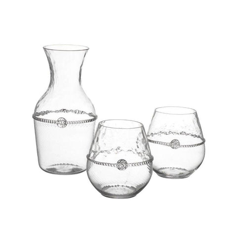 Juliska Graham Carafe and 2 Stemless Wine Glasses