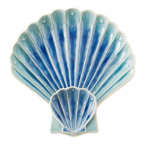Juliska Berry and Thread Delft Ombre Crackle Shell Appetizer Server