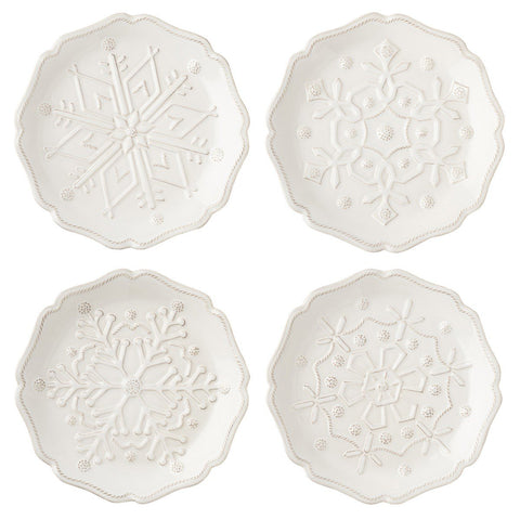 Juliska Berry & Thread Snowfall Whitewash Party Plates S/4
