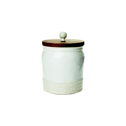Juliska Le Panier Whitewash 7.5" Canister with Wooden Lid