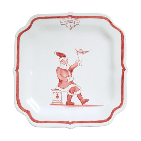 Juliska Country Estate Reindeer Games Ruby Party Plates Santa