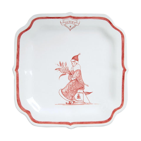 Juliska Country Estate Reindeer Games Ruby Party Plate Merry