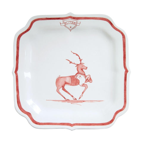 Juliska Country Estate Reindeer Games Ruby Party Plate Blitzen/Football