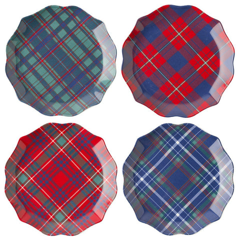 Juliska Trad Tartan Dessert/Salad Plates Set/4