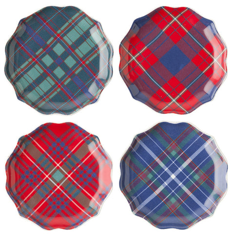 Juliska Trad Tartan Tidbit Plates Set/4